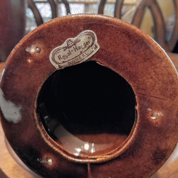 Vintage Royal Haegar Crackled Stoneware Candle Holders - Picture 5 of 7